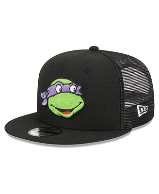 Men's New Era Black Teenage Mutant Ninja Turtles Happy Donatello Trucker 9FIFTY Snapback Hat