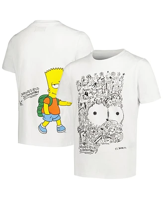 Big Boys and Girls Freeze Max White The Simpsons Bart Sketch T-shirt