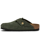 Birkenstock Women's Boston Big Buckle Nubuck Leather Clogs from Finish Line