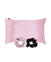 Night Satin Pillowcase & Scrunchies 3 Piece Set