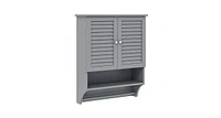 2-Doors Bathroom Wall-Mounted Medicine Cabinet with Towel Bar