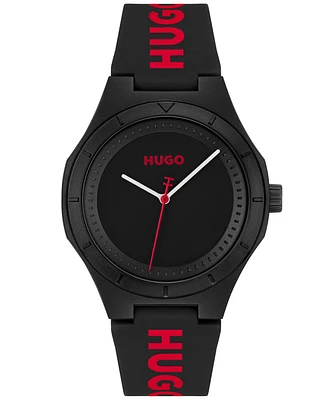 Hugo Men's Lit for Him Quartz Silicone Watch 42mm