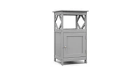 Bathroom Floor Cabinet Side Storage Organizer with Open Shelf and Single Door