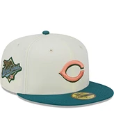 Men's New Era Cream Cincinnati Reds Chrome Evergreen 59FIFTY Fitted Hat