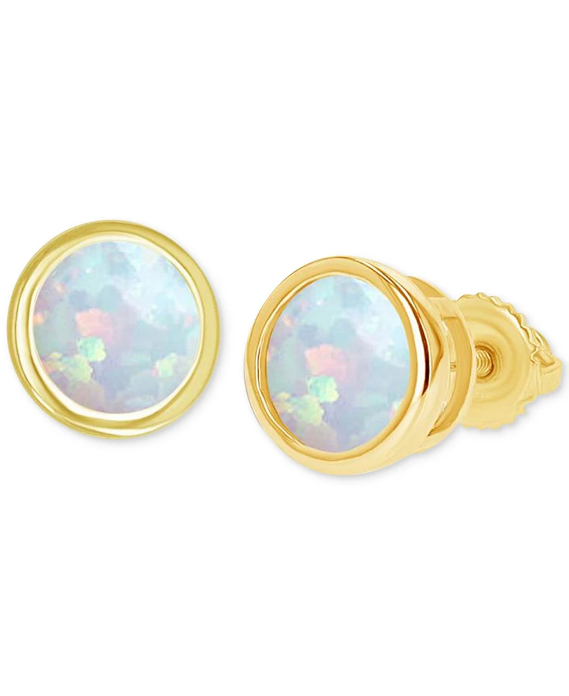 Lab-Grown Opal Bezel-Set Solitaire Stud Earrings (1/3 ct. t.w.)