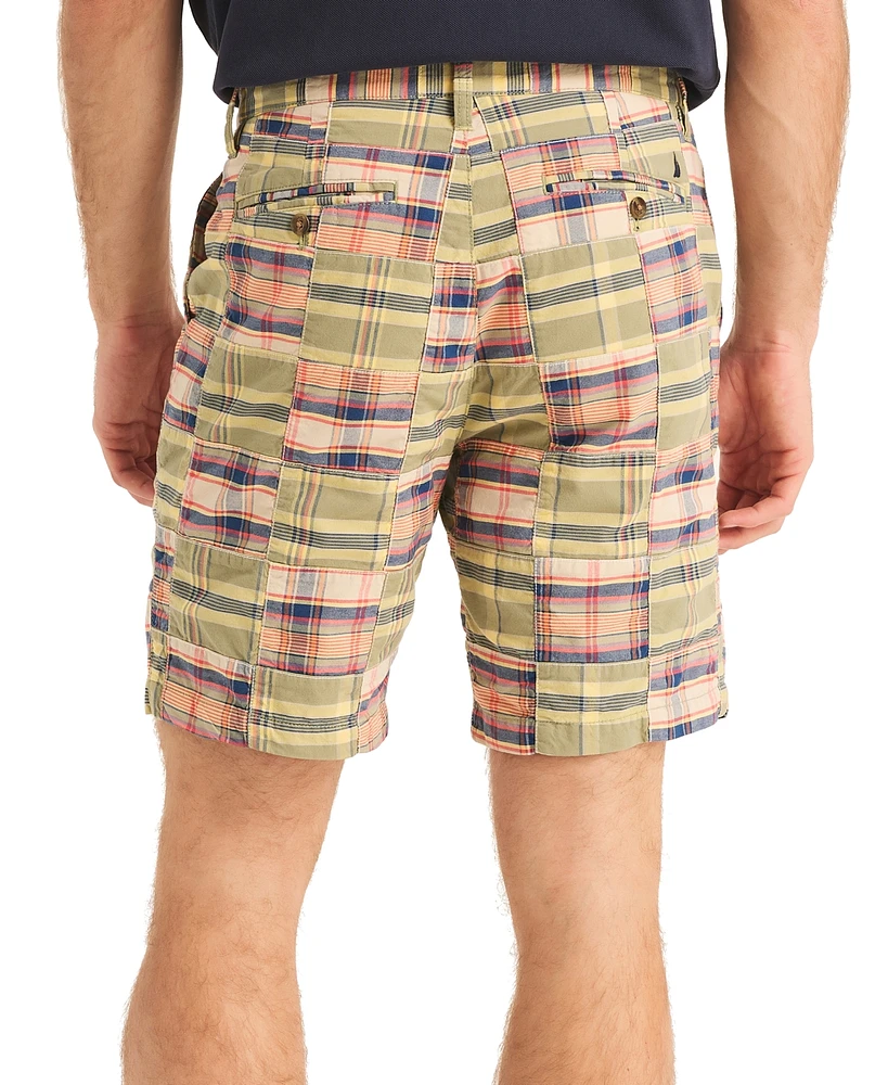 Nautica Men's Plaid Patchwork 8.5" Shorts