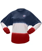 Women's Spirit Jersey Navy, Red Columbus Blue Jackets Ombre Long Sleeve T-shirt