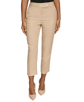 Calvin Klein Petite Linen-Blend Straight-Leg Pants