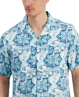 Club Room Men's Medallion-Print Camp-Collar Resort Shirt, Created for Macy's