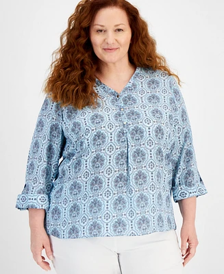 Jm Collection Plus Marrakesh Medallion Top, Created for Macy's