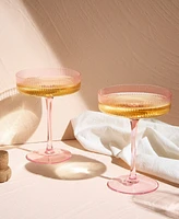 The Wine Savant Ribbed Coupe Cocktail Glasses, Set of 2