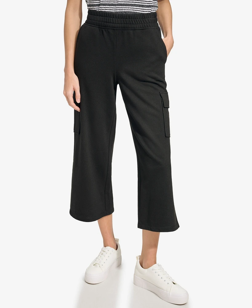 Andrew Marc Sport Women's French Terry Cropped Cargo Pants