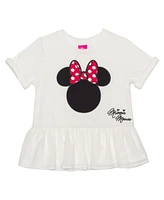 Disney Toddler Girls Minnie Head Bow Short Sleeve Top and Leggings, 2 Piece Set