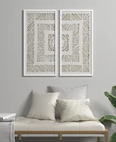 Madison Park Tala Framed Geometric Rice Paper Panel 2-Pc. Shadowbox Wall Decor Set