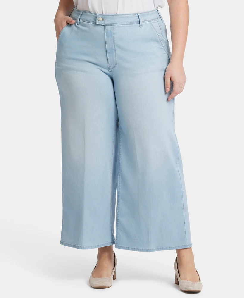 Nydj Plus Mona Wide Leg Ankle Jeans