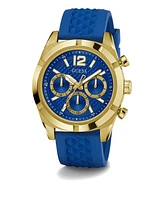 Men's Analog Blue Silicone Watch 44mm