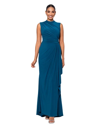 Betsy & Adam Women's Ruched Draped Gown