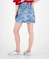 Tommy Jeans Women's Hawaiian-Print Denim Mini Skirt