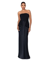 Betsy & Adam Women's Ruched Strapless Gown