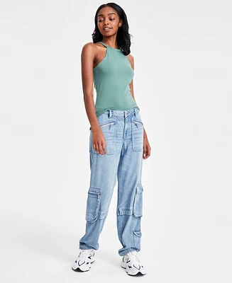 Lucky Brand Women's High-Rise Denim Cargo Jeans