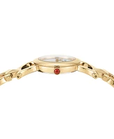 Salvatore Ferragamo Women's Swiss Gold Ion Plated Stainless Steel Stud Link Bracelet Watch 25mm