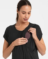 Seraphine Women's Ultra-Soft Black Maternity and Nursing Loungewear Set