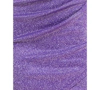 Crystal Doll Juniors' Sweeetheart-Neck Glitter Dress