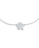 Bling Jewelry Four Leaf Shamrock Flower Anklet Lucky Charm Clover Ankle Bracelet For Women Curb Link Sterling Silver 9 To 10 Inch With Extender Adjust