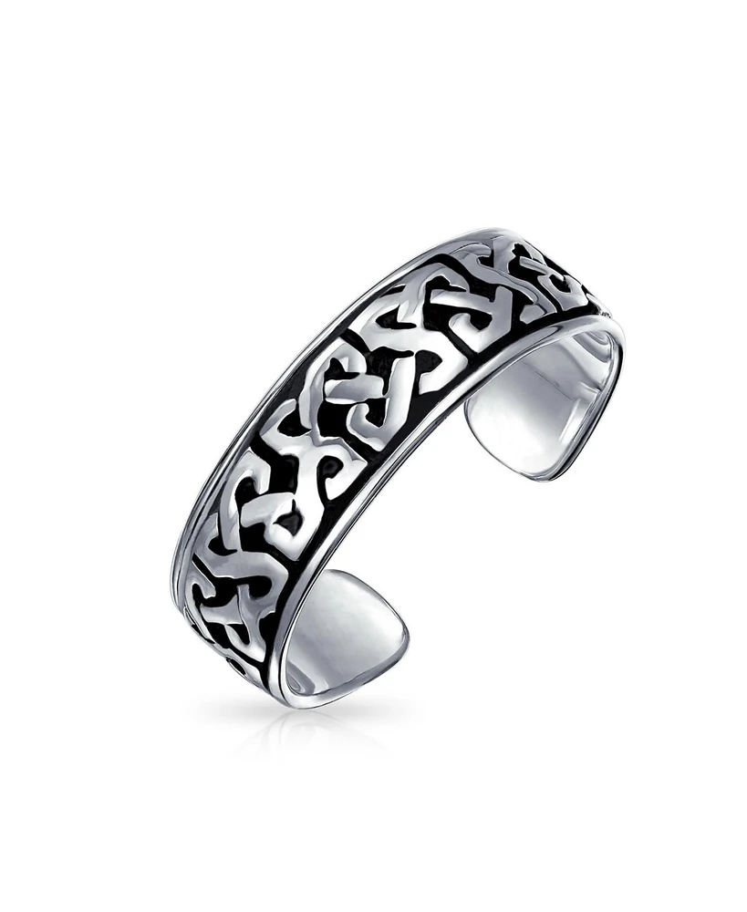 Bling Jewelry Pinky Midi Celtic Trinity Band Toe Ring For Women Oxidized Silver Sterling Adjustable