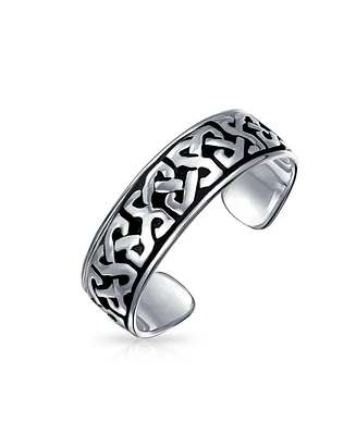 Pinky Midi Celtic Trinity Band Toe Ring For Women Teen Oxidized .925 Silver Sterling Adjustable