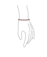 Bling Jewelry Red Clear 20 Ct Cubic Zirconia Cz Tennis Bracelet Heart Shape For Women Rhodium 7.5 Inch