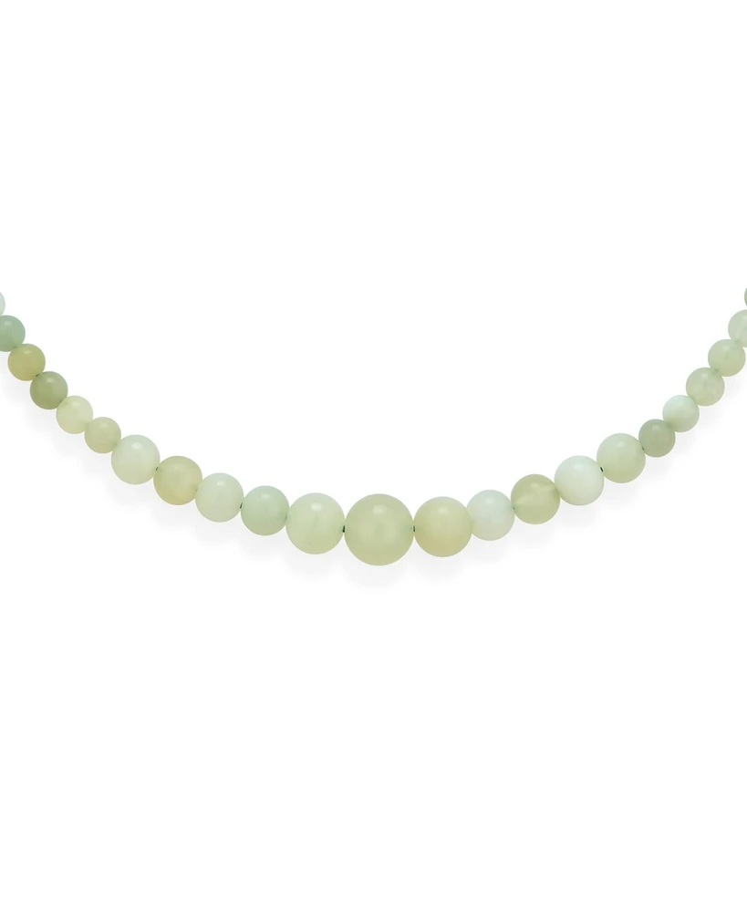 Bling Jewelry Elegant Simple Classic Graduated Round Bead Ball New Jade Light Shade Green Ombre Natural Serpentine Strand Necklace Jewelry For Women 1