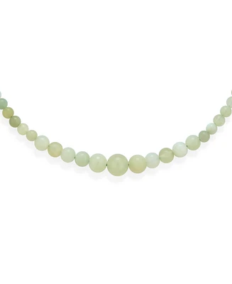 Bling Jewelry Elegant Simple Classic Graduated Round Bead Ball New Jade Light Shade Green Ombre Natural Serpentine Strand Necklace Jewelry For Women 1