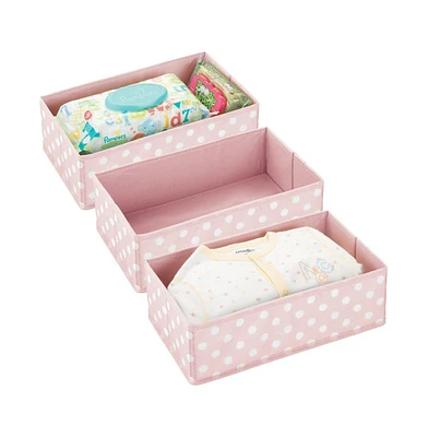 mDesign Fabric Baby Nursery Drawer Organizer Bins, 3 Pack