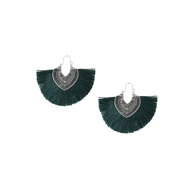 Sohi Women's Tassel Hoop Earrings