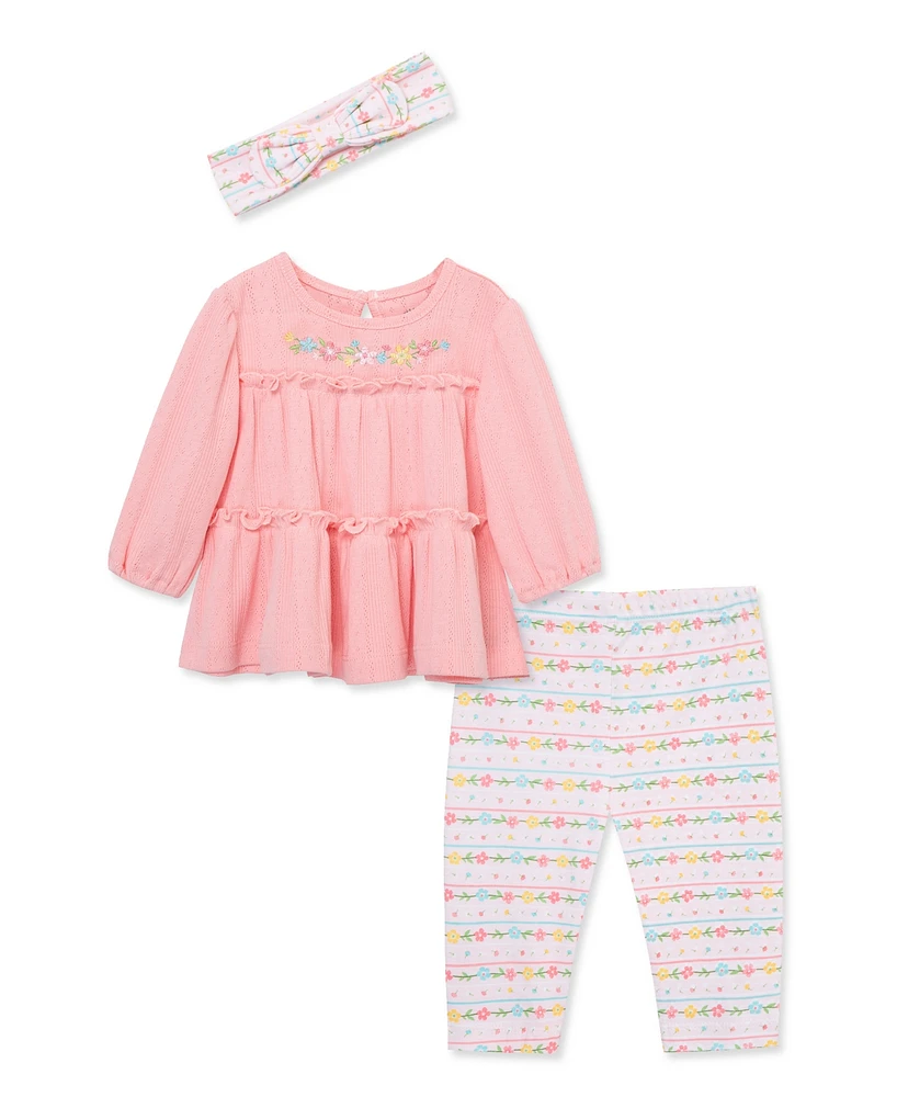 Little Me Baby Girls Garland Tunic Set with Headband