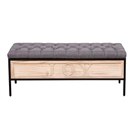 Simplie Fun 48" Upholstered Ottoman with Storage Bench