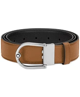 Montblanc Men's Horseshoe Buckle Reversible Leather Belt