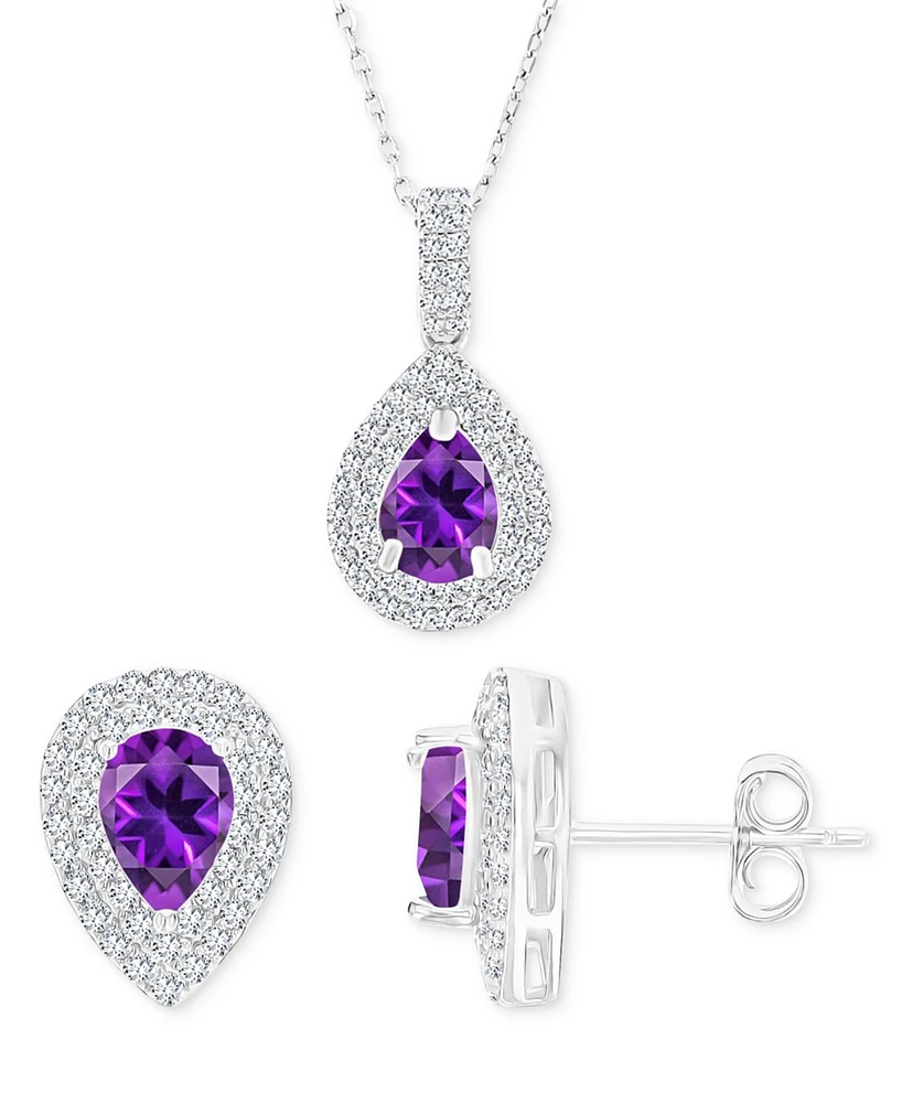 2-Pc. Set Amethyst (1-7/8 ct. t.w.) & Lab