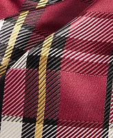 Tayion Collection Men's Crimson & Cream Plaid Tie