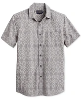 Pendleton Men's Deacon Chambray Tile Print Short Sleeve Button-Front Shirt