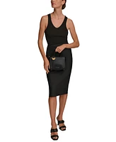 Donna Karan Hewlett Leather Top Handle Buckle Crossbody