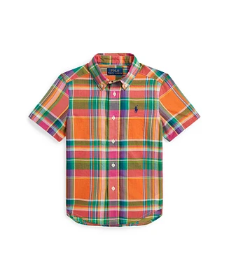 Polo Ralph Lauren Toddler and Little Boys Cotton Madras Short-Sleeve Shirt