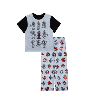 Nintendo Mario Big Boys Poly Pajama Set, 2 Pc