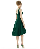 Bateau Neck Satin High Low Cocktail Dress