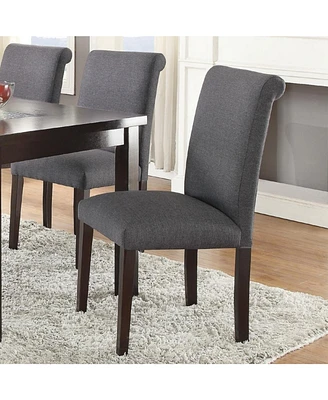 Transitional Grey Poly fiber Chairs Dining Seating Set of 2 Dining chairs Plywood Birch Dining Room