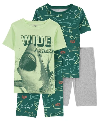 Carter's Little Boys Shark Print Pajama Set, 4 Piece Set