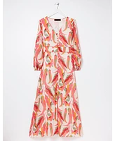 Fat Face Women's Peony Painted Leaves Maxi Dress