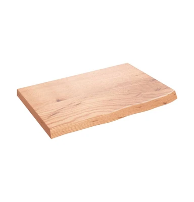 Wall Shelf Light Brown 23.6"x15.7"x(0.8"-1.6") Treated Solid Wood Oak
