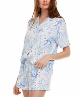 Flora by Flora Nikrooz Women's 2-Pc Gabriella Printed Shorty Pajamas Set